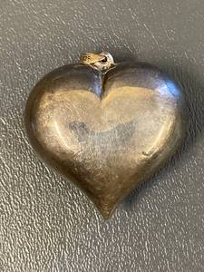 lot 126Z image: Sterling Silver Heart Pendant .925 Vintage Unique
