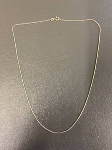 lot 127Z image: Italian 925 Sterling Silver Box Chain Necklace