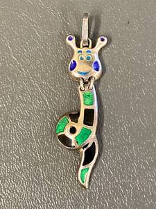 lot 148Z image: Sterling Silver 925 Snail Pendant Enamel Accents