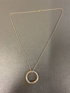 lot 154Z image: Sterling Silver 925 Interlocking Rings Pendant Necklace