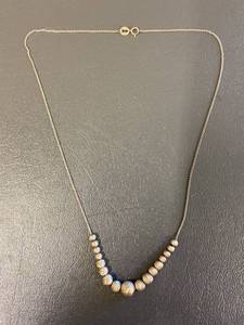 lot 159Z image: Elegant Sterling Silver 925 Bead Necklace