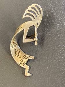 lot 164Z image: Sterling Silver Kokopelli Brooch Pin 925