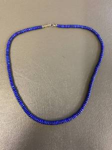 lot 166Z image: Elegant Blue Bead Necklace with Sterling Silver 925 Lobster Clasp