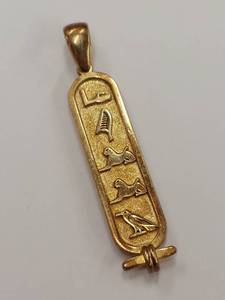 lot 9M image: Hieroglyphic Gold-Toned Sterling Silver Pendant
