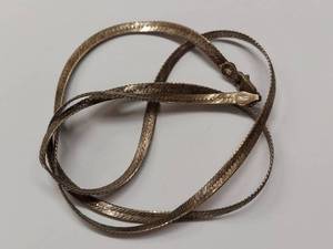 lot 100M image: Vintage Sterling Silver Herringbone Chain Necklace