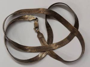 lot 101M image: Vintage Italian Sterling Silver Herringbone Necklace