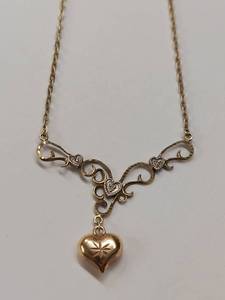 lot 105M image: Sterling Silver Heart Necklace with Elegant Chain
