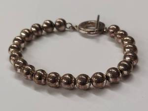 lot 106M image: Italian Sterling Silver Bead Bracelet 8