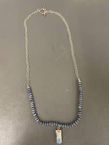 lot 115M image: Blue Stones and Sterling Silver Necklace