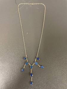 lot 117M image: Sterling Silver Necklace with Blue Stones