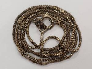 lot 121M image: Sterling Silver 925 Italy Box Chain Necklace
