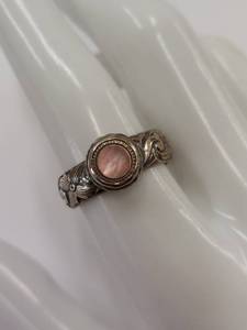 lot 146M image: Sterling Silver Ring with Pink Stone Inlay
