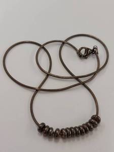 lot 163M image: 925 Sterling Silver Chain Necklace with Sterling Beads