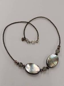 lot 164M image: Sterling Silver Shell Bead Necklace