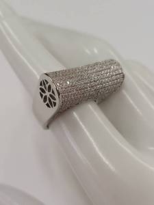 lot 170M image: Stunning Silver-Tone Pave Statement Ring