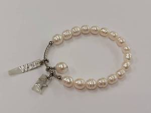 lot 177M image: Elegant Cultured Pearl Bracelet with Wish Charm