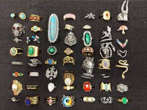 lot 183M image: A Collection Of Costume & Some Sterling Silver Rings