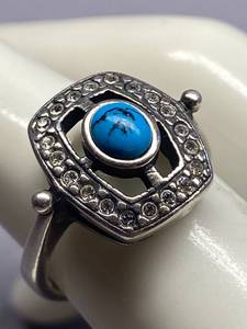 Vintage Sterling Silver 925 Ring Turquoise Gemstone 925
