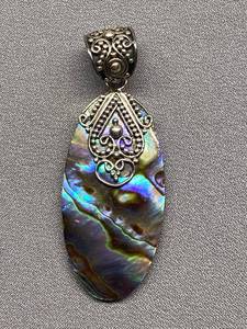 lot 2B image: Sterling Silver 925 Abalone Pendant