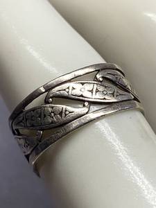 lot 3B image: Vintage Sterling Silver 925 Woven Band Ring Size 6.5