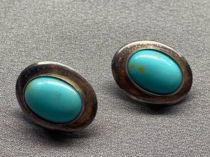 lot 4B image: Vintage Sterling Silver 925 Turquoise Earrings