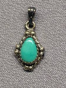 lot 6B image: Vintage Sterling Silver 925 Turquoise Pendant