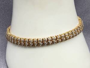 lot 8B image: Gold-Plated Cubic Zirconia Sterling Silver Bracelet 925