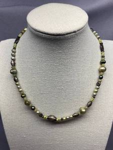 lot 19B image: Handcrafted Beaded Sterling Silver 925 Necklace