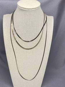 lot 21B image: Lot 2 Italian 925 Sterling Silver Necklaces