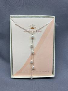 lot 27B image: Wander and Lust Pearl Drop Necklace Sterling Silver 925