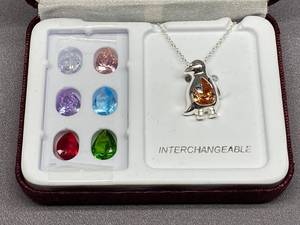 lot 34B image: Sterling Silver 925 Penguin Necklace