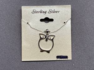 lot 39B image: Sterling Silver 925 Owl Necklace