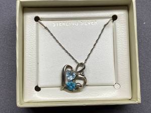 lot 40B image: Sterling Silver 925 Heart Pendant Necklace