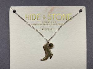lot 47B image: Hide & Stone Sterling Silver 925 Boot Charm Necklace