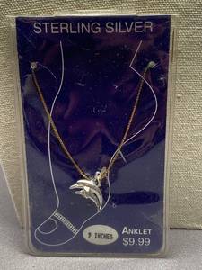 lot 51B image: Sterling Silver 925 Dolphin Anklet 9