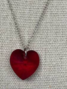 lot 65B image: Red Heart Sterling Silver 925 Pendant Necklace