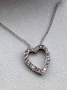 lot 72B image: Sterling Silver 925 Heart Pendant Necklace