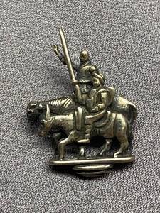 lot 79B image: Vintage Sterling Silver 925 Donkey Rider Pin with Intricate Design