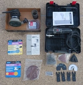 lot 34 image: Porter Cable Power Tool LOT - Oscillating Sander and 5 Random Orbit Sander