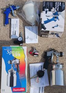 lot 55 image: 2 HVLP Paint Gun LOT - Vaper Model 19000 Gravity Feed and Finish Line Model NTL-1259 Siphon Feed