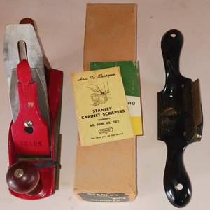 lot 62 image: Stanley No.8 Cabinet Scraper and Sears Plane