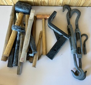 lot 85 image: Hand Tool LOT - Rubber Mallet, Dead Blow Hammer, Turnbuckles