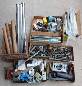 lot 154 image: Handymans LOT - HD Drawer Slides, Galvanized Pipe Fittings, Electrical Boxs