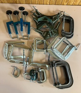 lot 52 image: 22 Piece Clamp LOT - Craftsman Framing Clamps, C Clamps