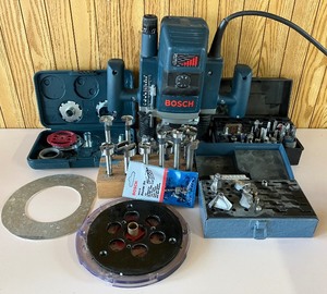 Bosch 1613EVS Plunge Router with Bits