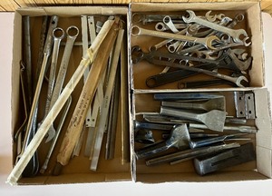 lot 106 image: Wrench and Chisel LOT - Craftsman Wrenches, Chisels, Files, Wood Shaver