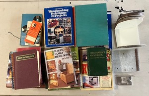 lot 153 image: Vintage Book Ends and Woodworking Books - Woodturning, Make Family Heirlooms and More
