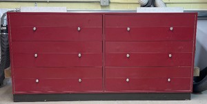 lot 46 image: Wooden Six drawer Shop Cabinet