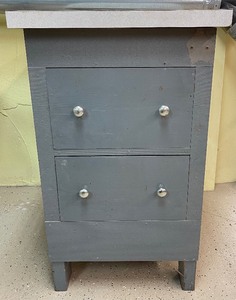 lot 37 image: Shop Made Two Drawer Wooden Cabinet