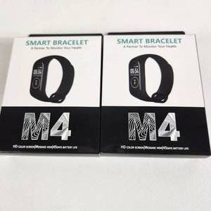 lot 31 image: Lot Of Two New Smart Bracelets HD Color Screen Message View 45 Days Battery